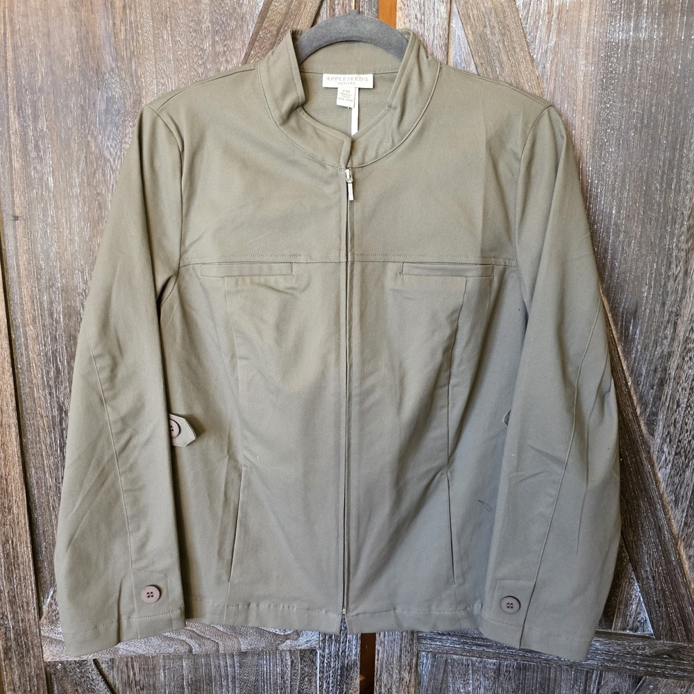 Appleseed's Jacket Women's Size Medium Petite‎ (PM) Light Brown Zip Up Stretch